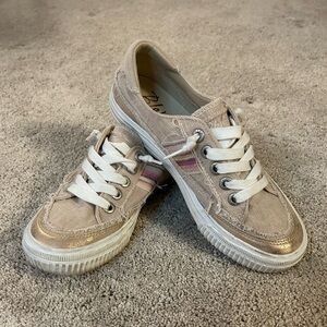 Blowfish Slip-On Sneakers - Beige with Pink and Gold Accents